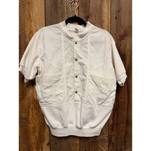 Sweatshirt Women L Vintage White Utility Minimalist Normcore Cozy Athleisure